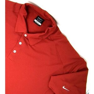 Nike Golf Shirt Mens 2XL Dri-Fit Red Tour Performance Polo Athletic Stretch Logo